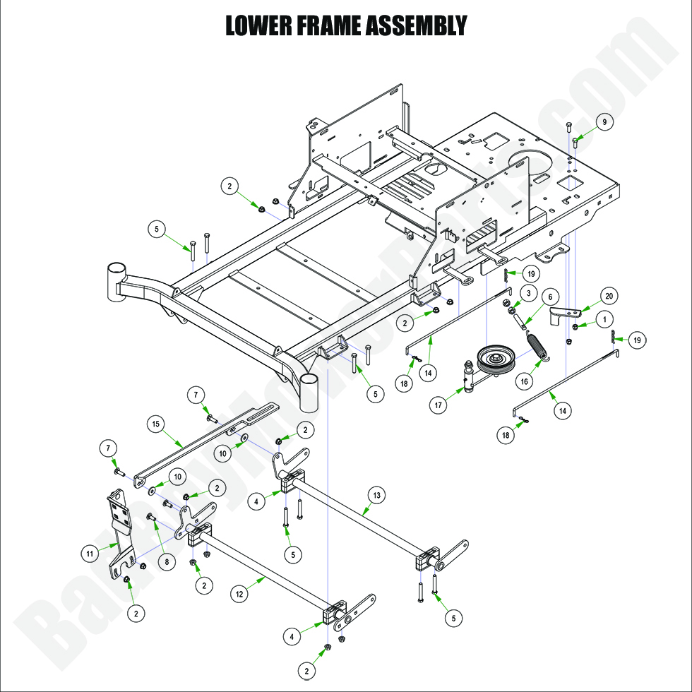 3414 - Bad Boy Mower Parts Lookup > 2024 > MZ Rambler > Lower Frame Assembly